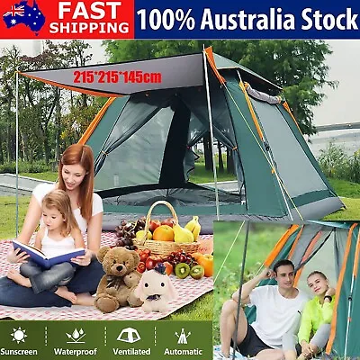 $56.49 • Buy 3-4 Person Instant Camping Tent Pop Up Tents Family Hiking Fishing Dome Outdoor