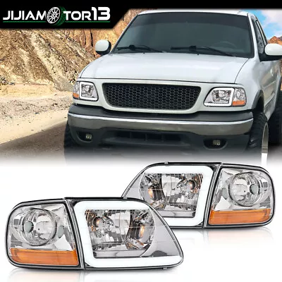 Fit For 97-04 F150 Expedition Clear LED Tube Headlights & Corner Parking Lights  • $77.80