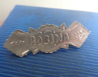 Vintage Sterling Silver Name Brooch H/m 1917 Chester  -  ROBINA • £89