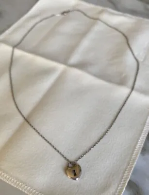 £170 • Buy Tiffany & Co. Silver Small Heart Keyhole Padlock Pendant Necklace