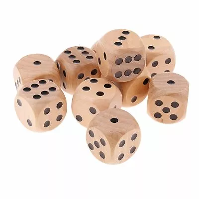 Playing Games Puzzle Game D6 Dice Square Point Dice Wooden Dice 6 Sided Dice • £3.73