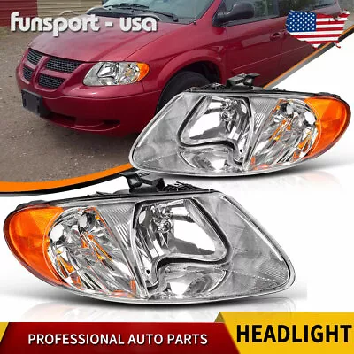 Front Headlights Headlamps For 01-07 Dodge Caravan Town & Country 01-03 Voyager • $61.31