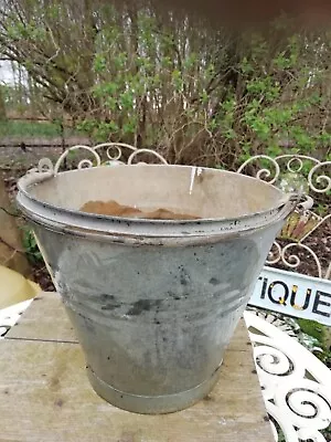 Vintage Galvanised Metal Bucket Garden Planter Pot Watertight • £35