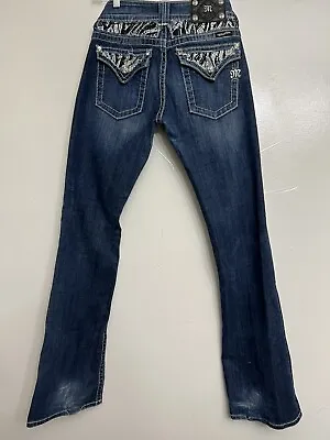 MISS ME Women’s 28 Boot Cut Jeans Thick Stitching Embellished Low Rise JP5351B • $16.07