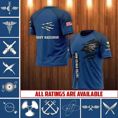 US Navy Shirt Custom Navy Ratings 3D Shirt US Military Soldier Veteran Shirt • $23.95