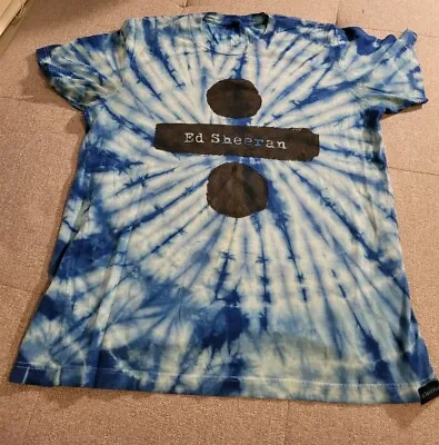 Ed Sheeran Divide Logo Tie Dye Blue Album Shirt Ei-Lo Large Women's Concert • $12.60