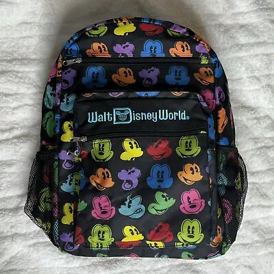Walt Disney World Disney Parks Rainbow Large Mickey Mouse Head Backpack Black • $38.99
