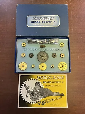 Vintage Meccano Gears Outfit A 1949 Complete In Original Box With Manual • £49.50