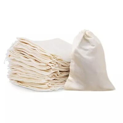 50 Pcs 4 X 6 Inches Cotton Muslin Bags Reusable Drawstring Bags For Tea Cyeee • $11.99
