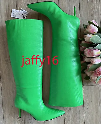 $79.99 • Buy Zara New Woman Pointed Mid-heel Boots Green 35-42 3011/910