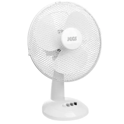 £17.99 • Buy Jegs 12 Inch 35W Air Cooling Oscillating Table Desk Fan Home Office 3 Speed 