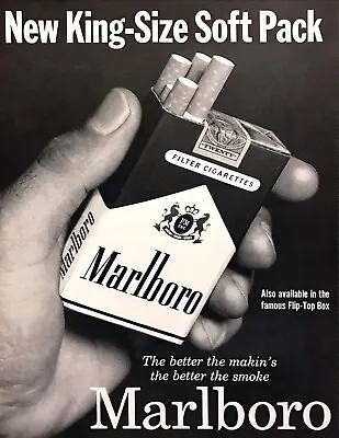 1959 Marlboro Cigarettes NEW King-Size Soft Pack Photo Vintage Promo Print Ad • $9.59
