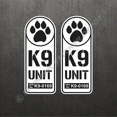 K9 Unit Badge Sticker Set Vinyl Decal Hunting Dog Police Law Enforcement K-9 B&W • $3.48