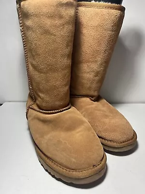 UGG Australia Classic Tall Womens Winter Boots Size 8 Chestnut Tan Slip On • $52.99