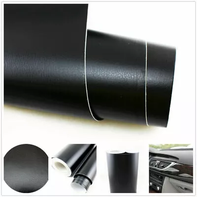 3D Black Leather Texture Car SUV Interior Exterior Trim Decorative Decal Sticker • $10.34