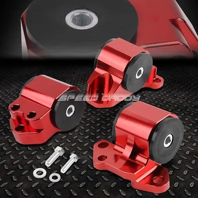 Billet Aluminum 3-bolt Engine Mount Kit Eg Eh/dc D15/d16 B16/b18 Swap Motor Red • $92.86