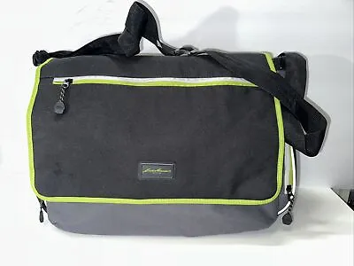 Eddie Bauer Bryant Messenger Diaper Bag Green Grey And Black • $27.50