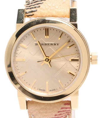 $298 • Buy BURBERRY BU9219 Ladies Used Watch Quartz 3 Needles Gold With Box