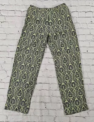 Sigrid Olsen Pants Silk Green Design Straight Leg Pants WOMENS SIZE 6 • $19.50