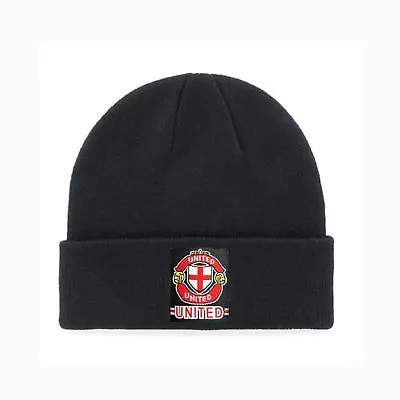 Uniesex One Size Manchester United FC Knitted Beanie Hat Football Club Badge  • £6.95