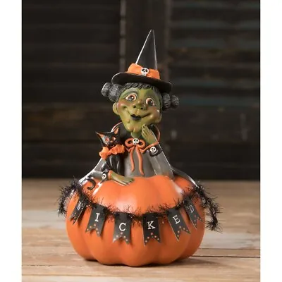 $63.41 • Buy 11  LeeAnn Kress Wicked Wilma Witch Doll Black Cat Pumpkin Vntg Halloween Decor