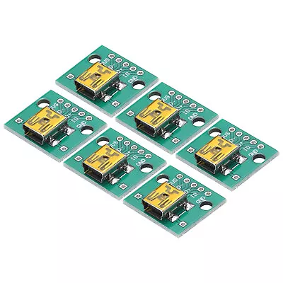 6 Pcs MINI USB To DIP Female 5pin 2.54mm Pitch Soldered PCB Adapter Board • $6.83