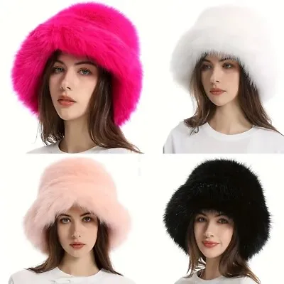 SALE New Style Big Super Fluffy COSSACK Style Faux Fur Bucket Hat Women's  Hats • £14.95