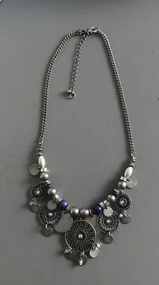 Marks & Spencer Necklace Charm Bead Boho Hippy Silver Tone M&S • £5