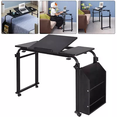 Height Adjustable Rolling Laptop Desk Cart Over Bed Table Stand Laptop Bed Table • $130.66