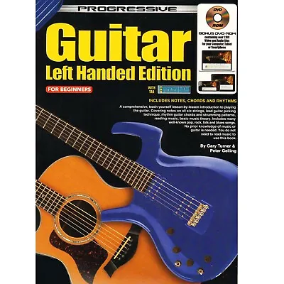 Learn To Play Left Handed Guitar Electric Or Acoustic Music Book DVD Rom  F2~~ • £17.55