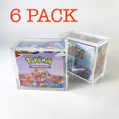 Acrylic Display Case For Pokémon Booster Box W/ Magnetic Lid (6 Pack) Brand New! • $89.95