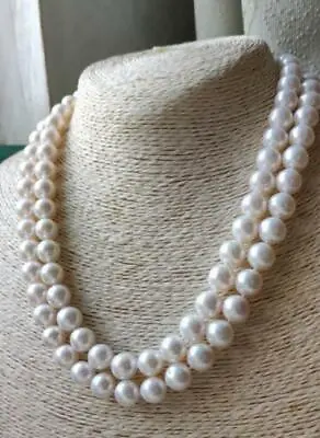 £160 • Buy Stunning AAA+10-11mm Real Natural White South Sea Round Pearl Necklace 14k 36 