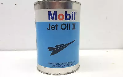 NOS Mobil Jet Oil II Aviation Turbine Engine Oil Full Can Vintage Synthetic 2004 • $24.50