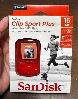 NEW SanDisk 16GB Clip Sport Plus Wearable MP3 Player **factory Sealed Box** • $75