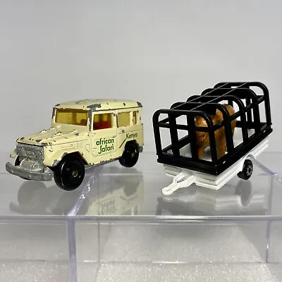 Majorette #277 Toyota Land Cruiser African Safari Raid & Lion Trailer Diecast • $21