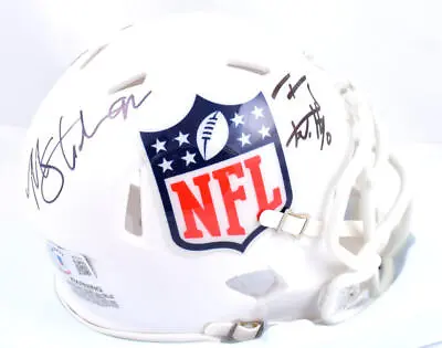 TJ Watt Michael Strahan Autographed NFL Shield Mini Helmet-Beckett W Hologram  • $229