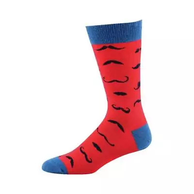 Bamboozld Mens Ditsy Moustache Sock BBS14MOU Scarlet • $11.06