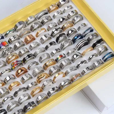 Wholesale 200pcs BULK LOT Mixed STAINLESS STEEL RINGS MEN'S Fashion Wedding Gift • $39.99