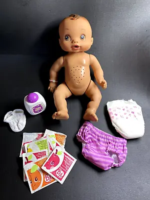 Baby Alive Wets N Wiggles Doll 2006 Brown Hair Eyes *Works* Accessories Tan • $74.50