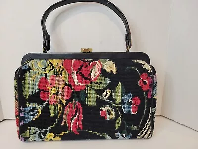 Vintage Kadin Crochet Floral Handbag Grandma Chic Core Made In USA • $25