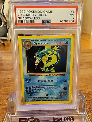 $99.99 • Buy 1999 Pokemon Base Set Shadowless GYARADOS 6/102 - PSA 7 NM