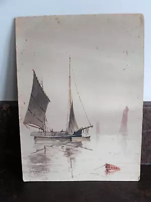 Watercolour Painting Sailing Barge Scene Signed J. Varnam 1933 • £27