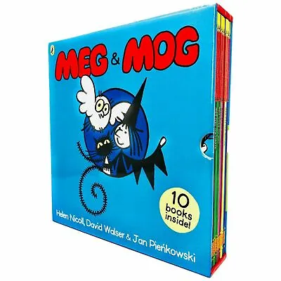 Meg & Mog 10 Picture Books Collection Box Set Mog's Missing Meg At Sea PB NEW • £17.34