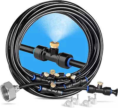 26Ft Misting Cooling System Patio Garden Mister Nozzle Irrigation Water Outdoor • $25.99