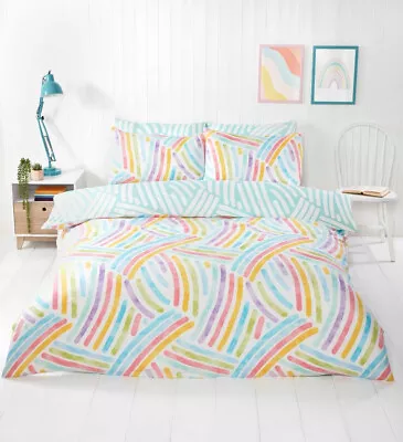 Rainbow Art Duvet Cover Set Bedding Set Easy Care 3 Sizes • £13.95