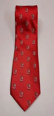 Hallmark Holiday Traditions Red Santa Print Christmas Tie Necktie New With Tags • $12.59