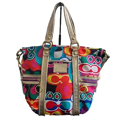 Coach 13830 Poppy Signature C Spotlight Glam Multicolor Shoulder Bag Tote • $89.99