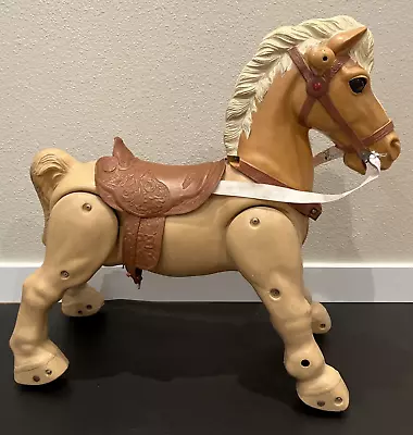 Vintage 1967 MARX MARVEL THE MUSTANG Ride On Galloping Horse With Saddle • $89.99