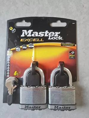 2x Padlocks Master Lock Excell With 4 Keys Model M5EURT Good Quality New • £16