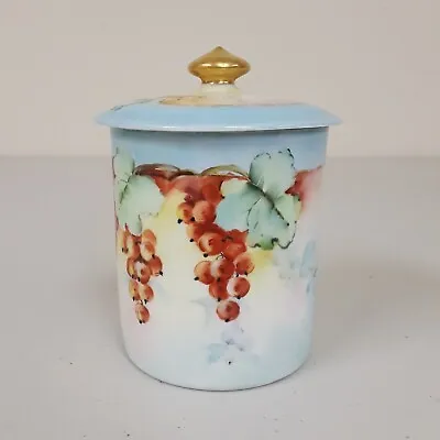 Antique Limoges Condensed Milk Jar Jelly Canister With Lid Hand Painted France • $35